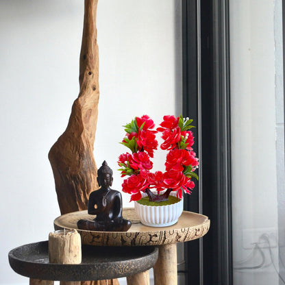 Artificial Flower Bonsai in White Pot – 24 cm, Packs of 3 or 6, Assorted Colours - photo 14