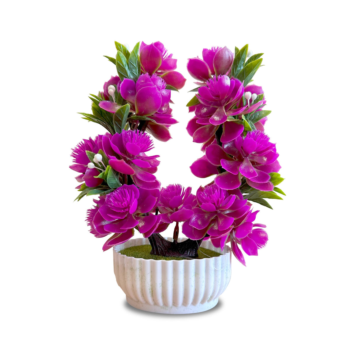 Artificial Flower Bonsai in White Pot – 24 cm, Packs of 3 or 6, Assorted Colours - photo 17