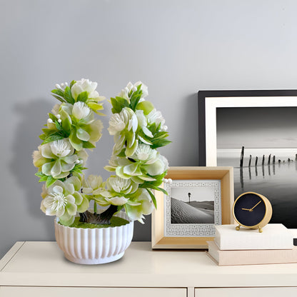 Artificial Flower Bonsai in White Pot – 24 cm, Packs of 3 or 6, Assorted Colours - photo 19