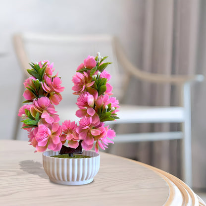 Artificial Flower Bonsai in White Pot – 24 cm, Packs of 3 or 6, Assorted Colours - photo 26