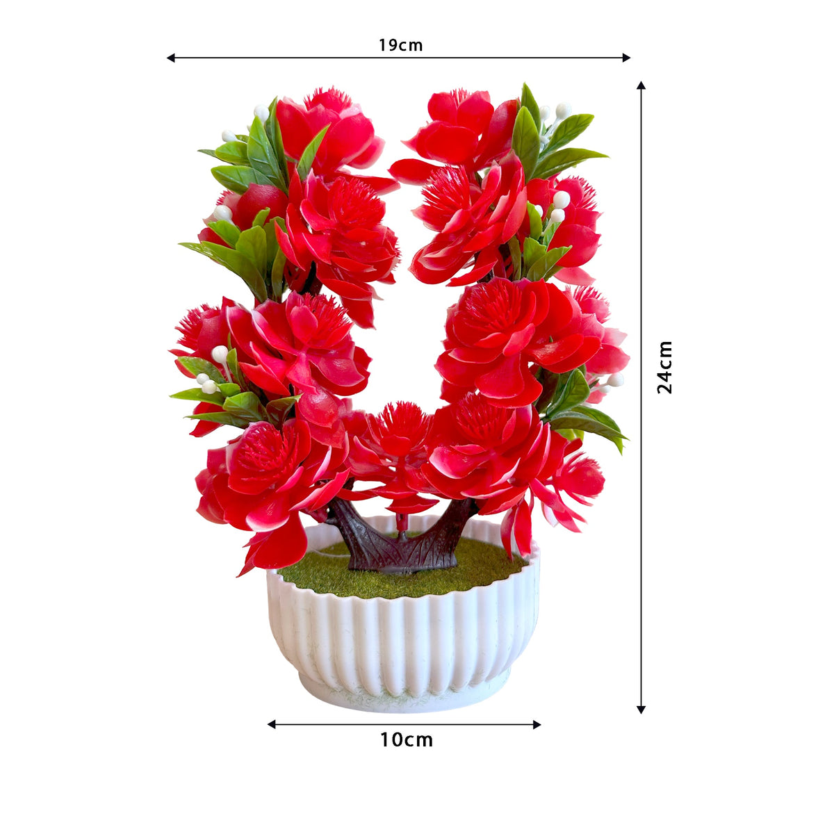 Artificial Flower Bonsai in White Pot – 24 cm, Packs of 3 or 6, Assorted Colours - photo 27