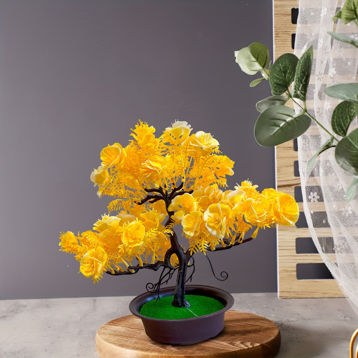 Artificial Flowering Bonsai Trees in Pots – Pack of 2 or 3, Assorted Colours - photo 16