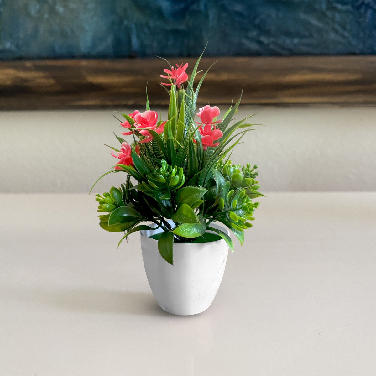 Mini Artificial Flowers in White Pots – Pack of 2 or 3, Assorted Colours - photo 4