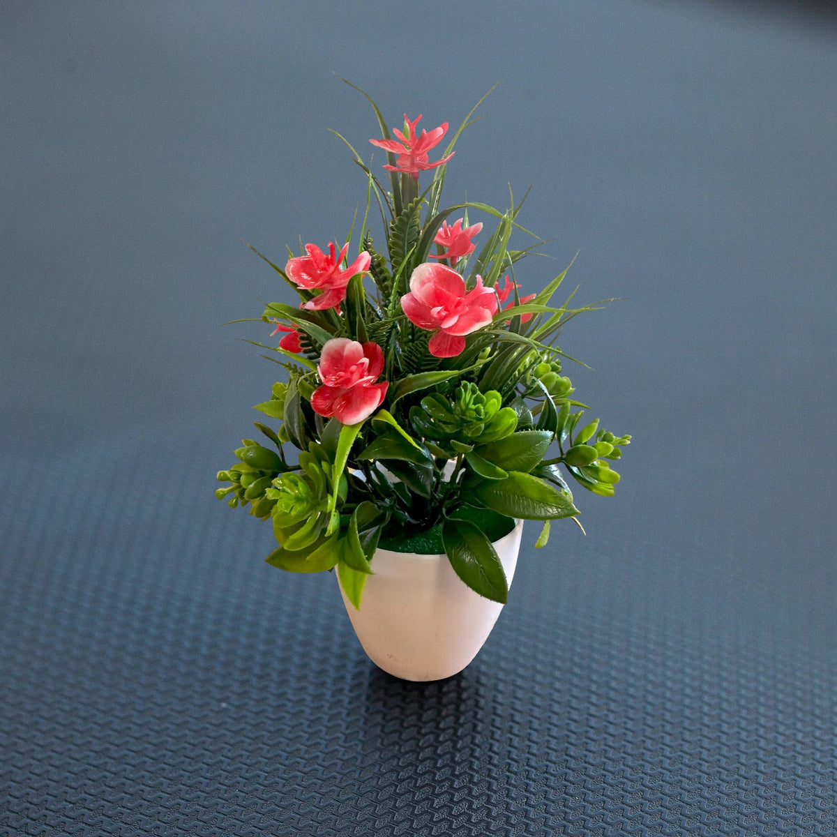 Mini Artificial Flowers in White Pots – Pack of 2 or 3, Assorted Colours - photo 5