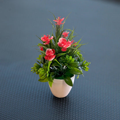 Mini Artificial Flowers in White Pots – Pack of 2 or 3, Assorted Colours - photo 5