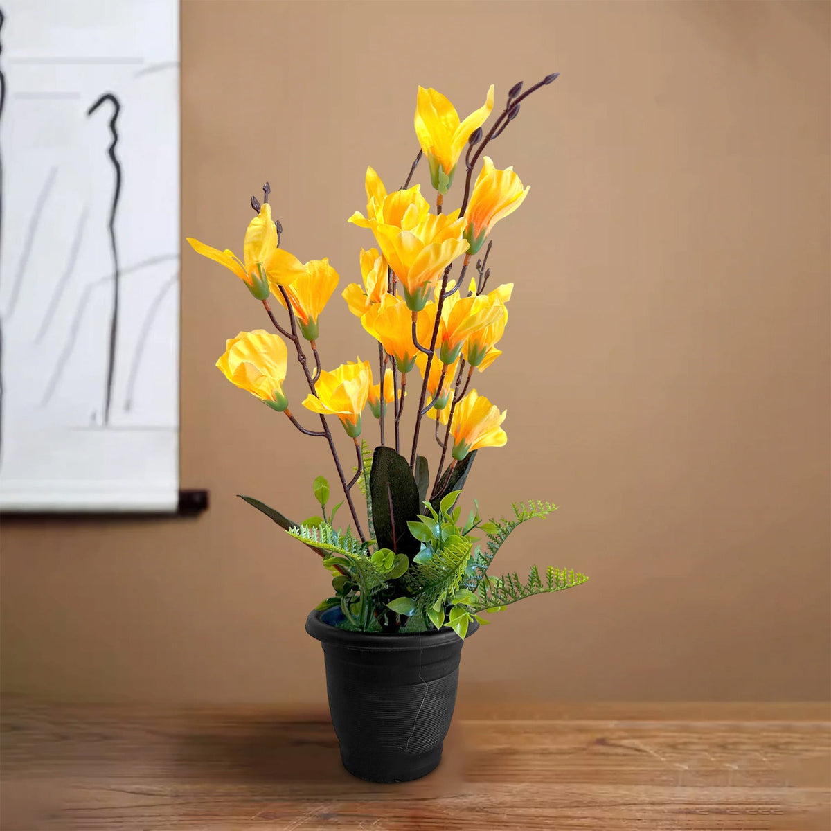 Artificial Orchid Plants in Black Pots – 46 cm, Pack of 3 or 5, Assorted Colours - photo 17