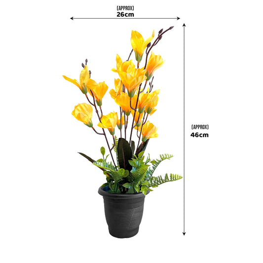Artificial Orchid Plants in Black Pots – 46 cm, Pack of 3 or 5, Assorted Colours - photo 2