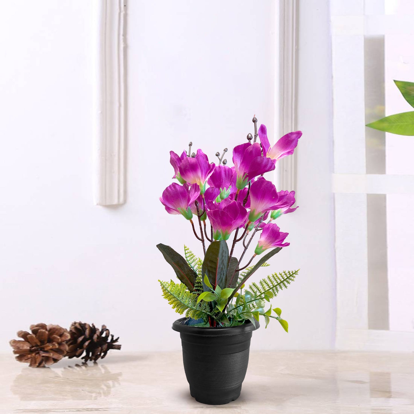 large artificial orchid | artificial orchids in pot | imitation orchids in pots