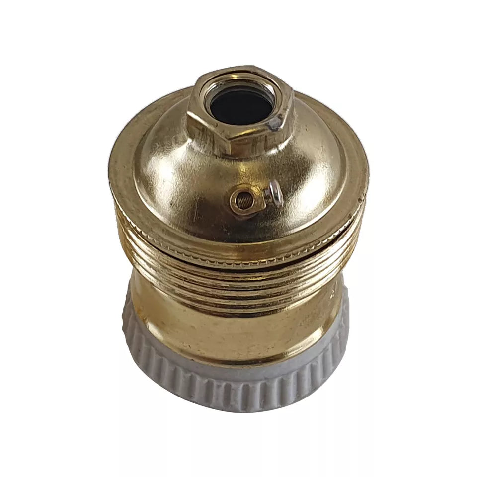 E27 Brass Lamp Holder – Edison Screw, 10 mm Cable Entry - photo 4