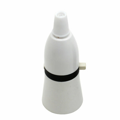 B22 Bakelite Pendant Lamp Holder with Switch & Cord Grip – White - Standard, White, Single