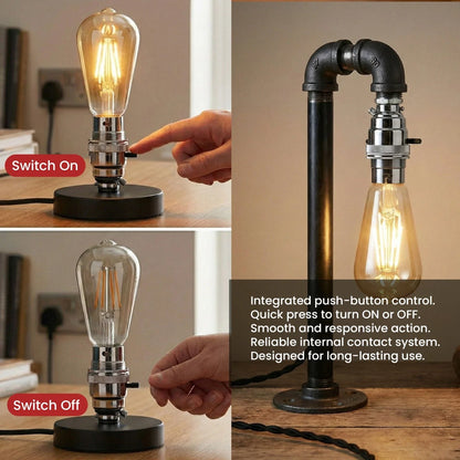 B22 Brass Lamp Holder with Push-Button Switch – 3 Finishes - photo 3