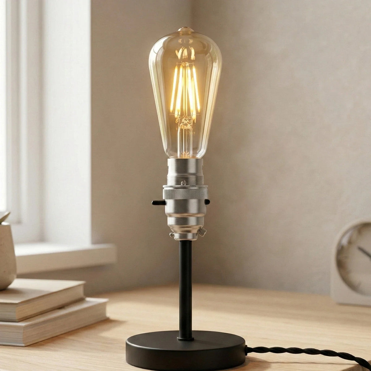 B22 Brass Lamp Holder with Push-Button Switch – 3 Finishes - photo 7