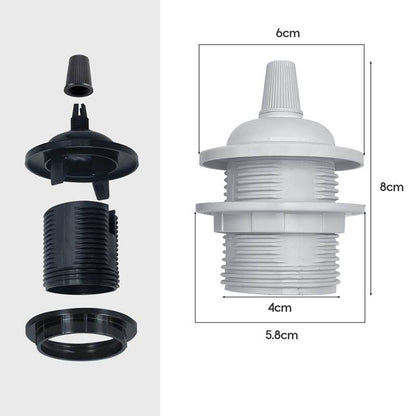 Bakelite E27 Lamp Holder with Shade Ring – Black or White - photo 6