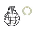Balloon Wire Cage Lamp Shade – Easy Fit, 6 Colours - Black, with Reducer Ring, Single