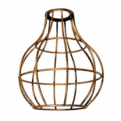 Balloon Wire Cage Lamp Shade – Easy Fit, 6 Colours - Brushed Copper, with Reducer Ring, Single