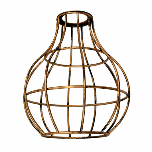 Balloon Wire Cage Lamp Shade – Easy Fit, 6 Colours - Brushed Copper, with Reducer Ring, Single