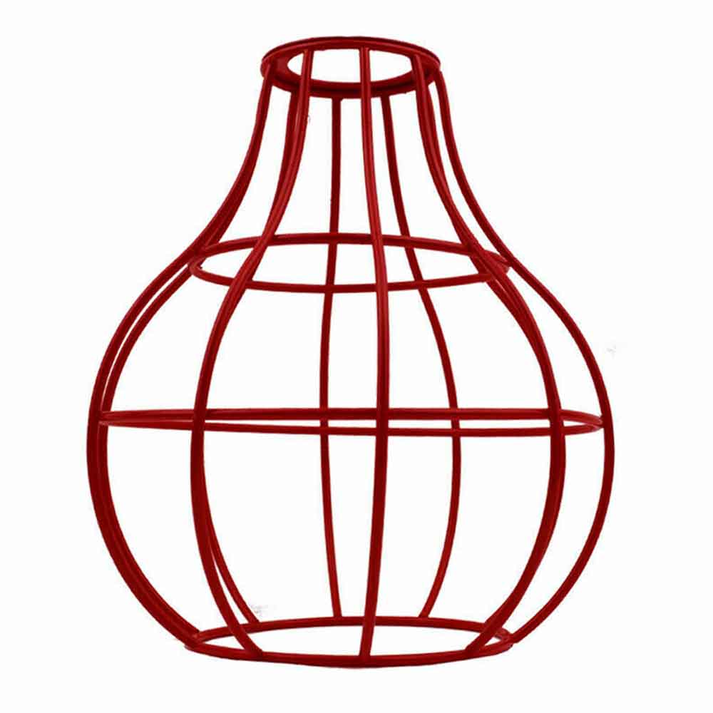 Balloon Wire Cage Lamp Shade – Easy Fit, 6 Colours - Red, with Reducer Ring, Single