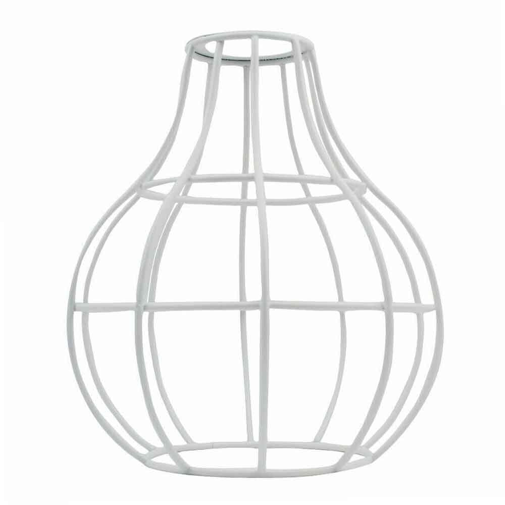 Balloon Wire Cage Lamp Shade – Easy Fit, 6 Colours - White, with Reducer Ring, Single