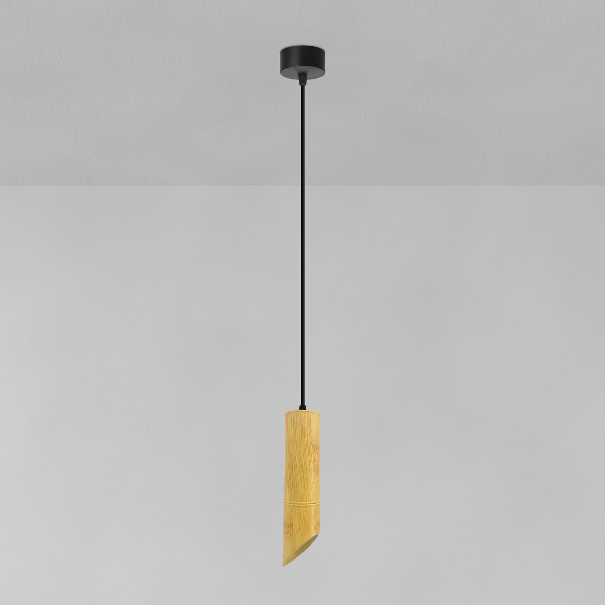 Bamboo Tube Pendant Light – Natural Wood, GU10 - photo 10