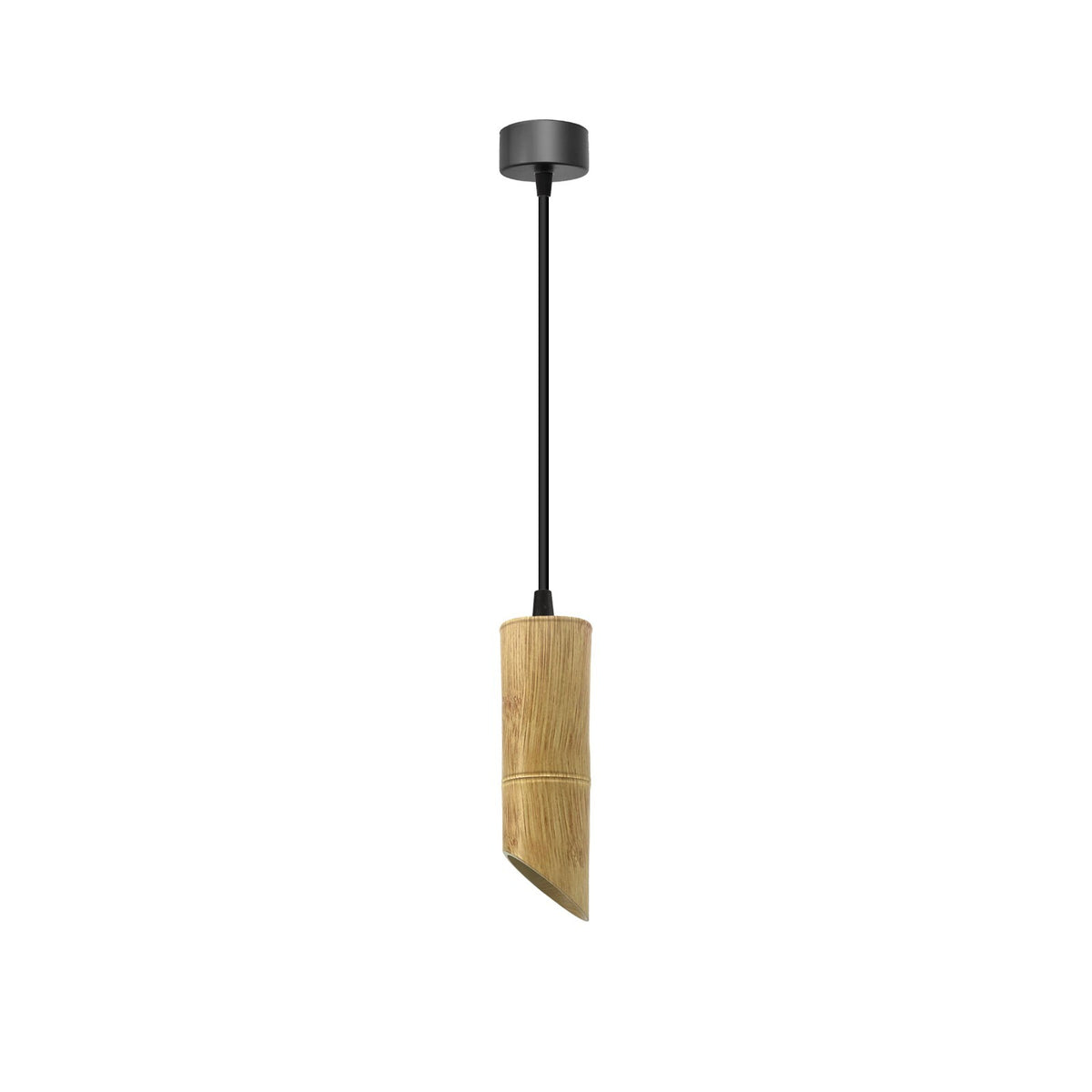 Bamboo Tube Pendant Light – Natural Wood, GU10 - photo 11