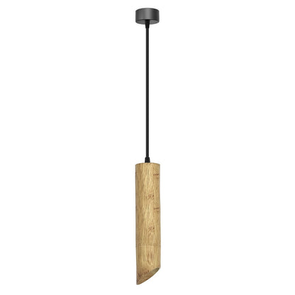 Bamboo Tube Pendant Light – Natural Wood, GU10 - Standard, No Shade, Without Bulb