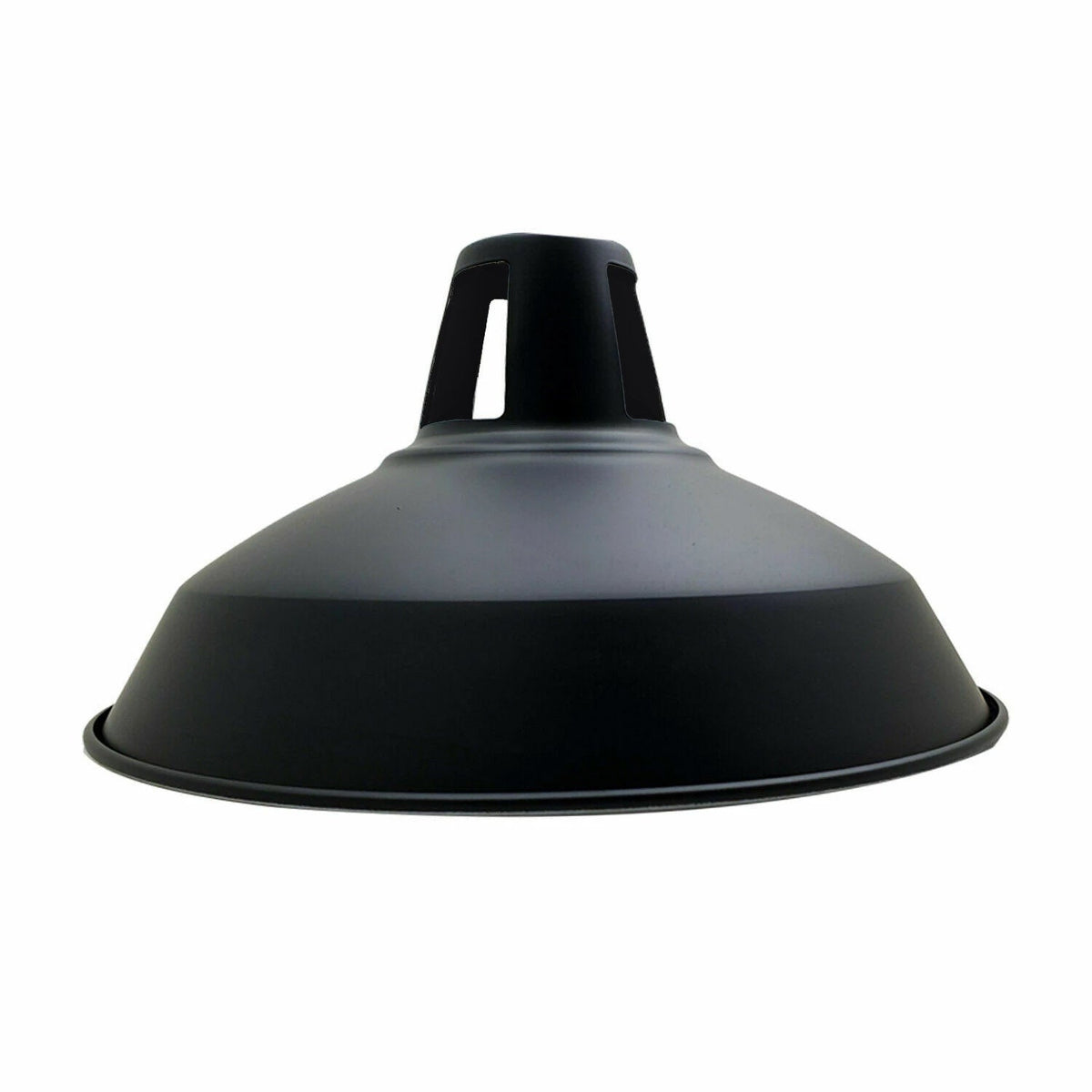 Slotted Barn Lamp Shade 30 cm – Easy Fit, 23 Colours - Black, 30 cm with Reducer Ring, Single