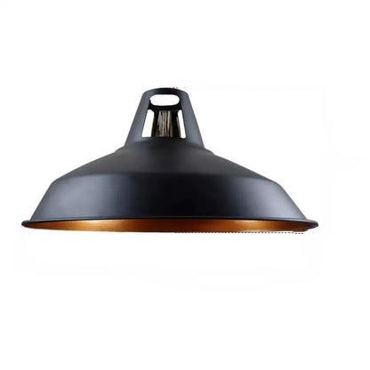 Slotted Barn Lamp Shade 30 cm – Easy Fit, 23 Colours - Black & Gold, 30 cm with Reducer Ring, Single