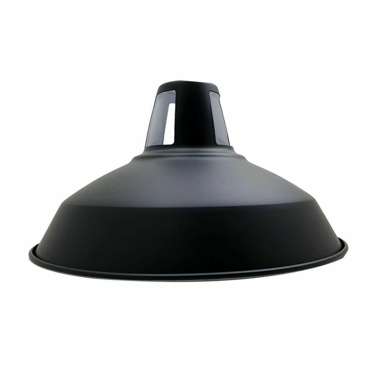 Slotted Barn Lamp Shade 30 cm – Easy Fit, 23 Colours - Black & White Inner, 30 cm with Reducer Ring, Single