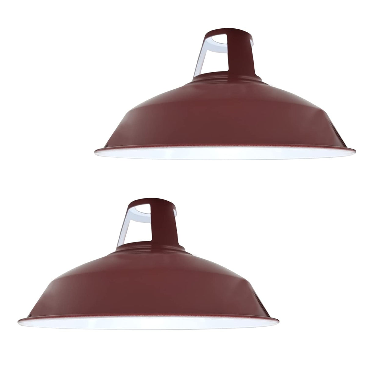 Slotted Barn Lamp Shade 30 cm – Easy Fit, 23 Colours - Burgundy, 30 cm with Reducer Ring, Pack of 2