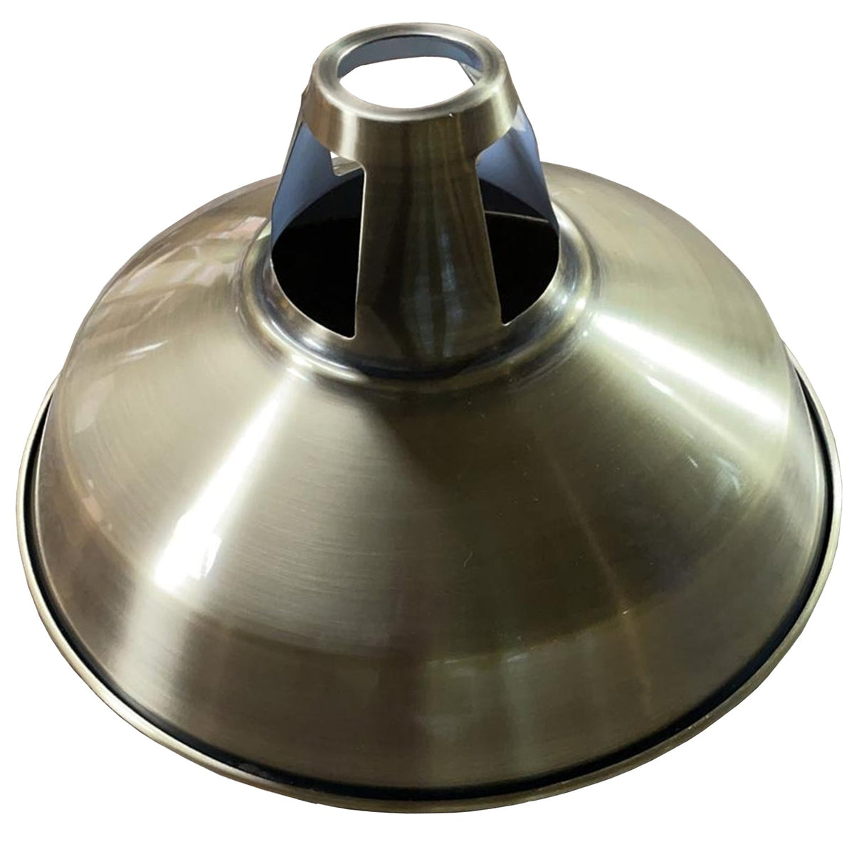 Slotted Barn Lamp Shade 30 cm – Easy Fit, 23 Colours - Green Brass, 30 cm with Reducer Ring, Single