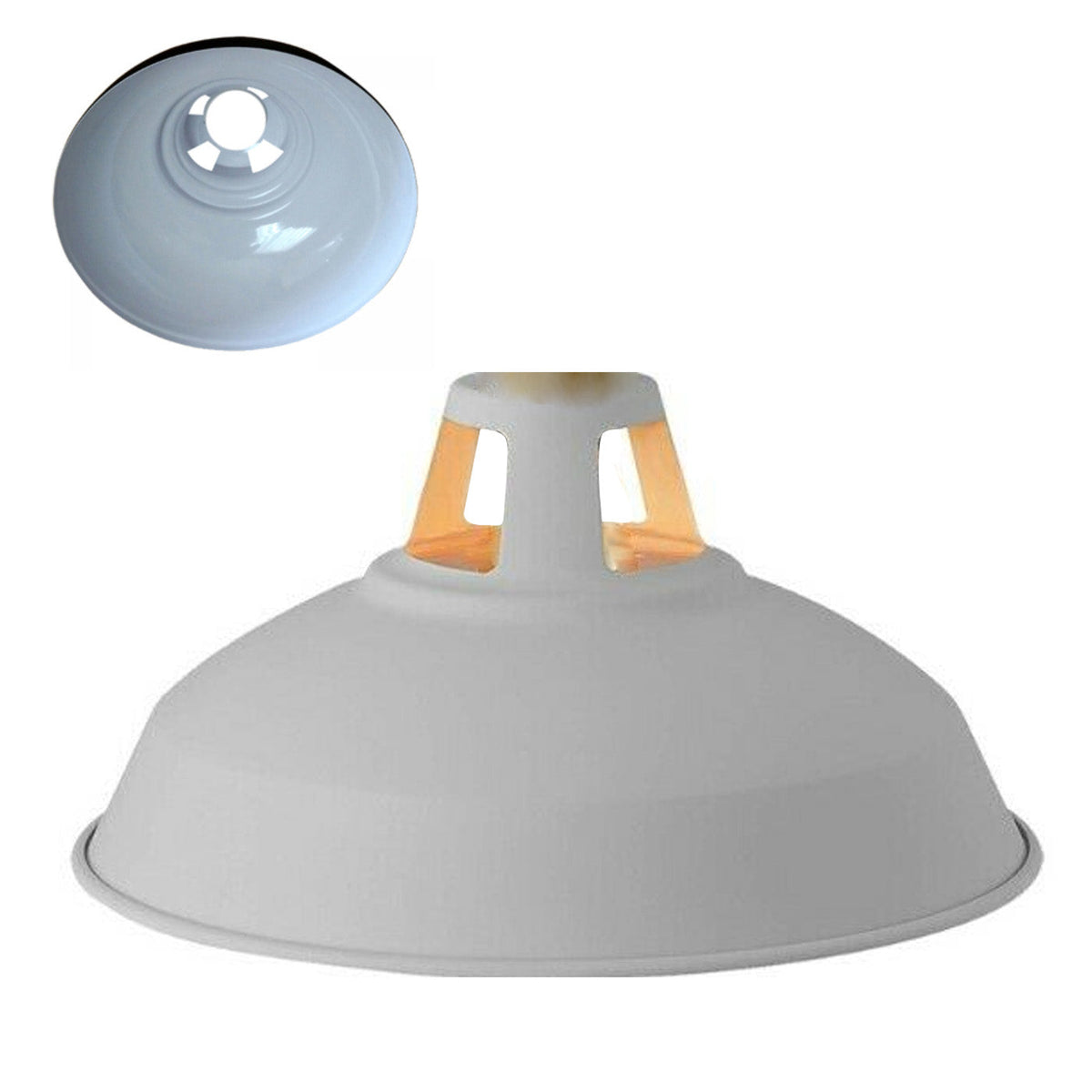 Slotted Barn Lamp Shade 30 cm – Easy Fit, 23 Colours - Grey, 30 cm with Reducer Ring, Single