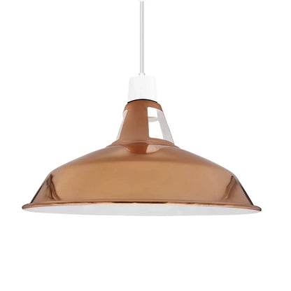 Slotted Barn Lamp Shade 30 cm – Easy Fit, 23 Colours - Rose Gold, 30 cm with Reducer Ring, Single