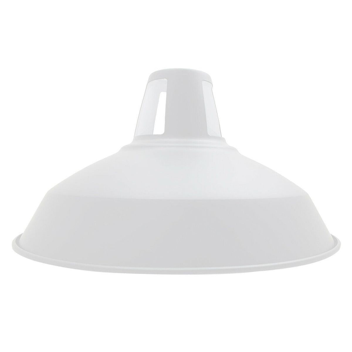 Slotted Barn Lamp Shade 30 cm – Easy Fit, 23 Colours - White, 30 cm with Reducer Ring, Single