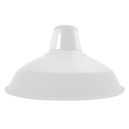 Slotted Barn Lamp Shade 30 cm – Easy Fit, 23 Colours - White, 30 cm with Reducer Ring, Single