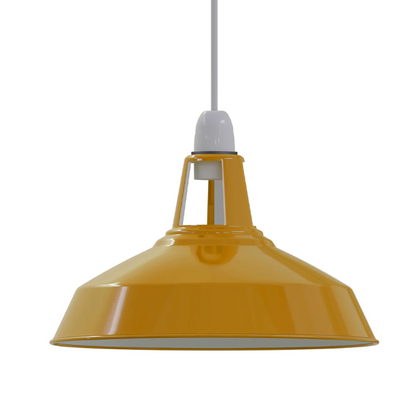 Slotted Barn Lamp Shade 30 cm – Easy Fit, 23 Colours - Yellow, 30 cm with Reducer Ring, Single