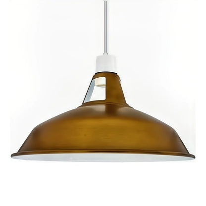Slotted Barn Lamp Shade 30 cm – Easy Fit, 23 Colours - Yellow Brass, 30 cm with Reducer Ring, Single