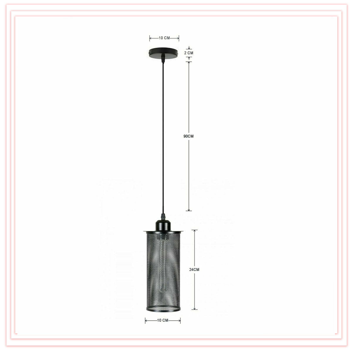 Perforated Cylinder Cage Lamp Shade – Easy Fit with Reducer Ring - photo 2