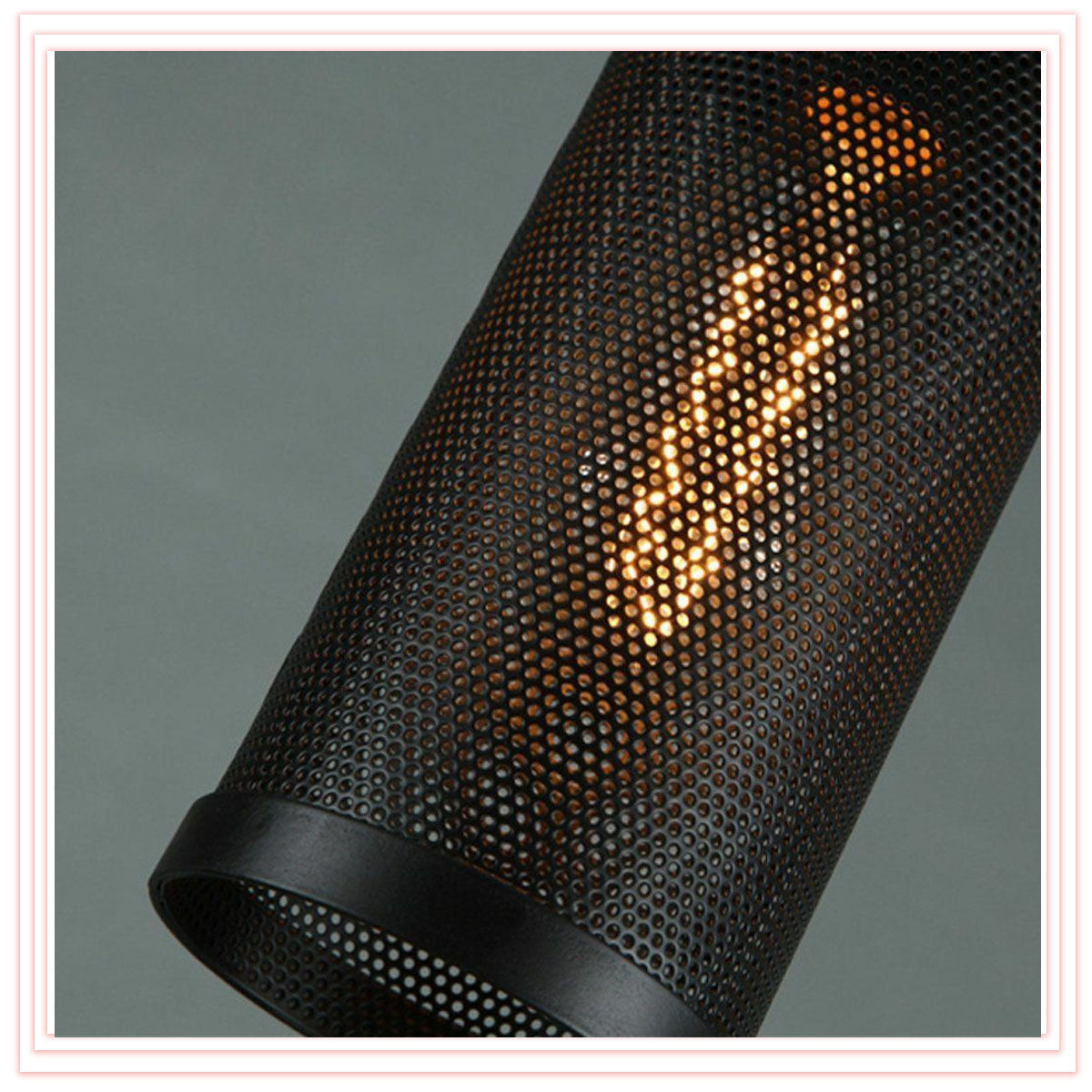 Perforated Cylinder Cage Lamp Shade – Easy Fit with Reducer Ring - photo 3