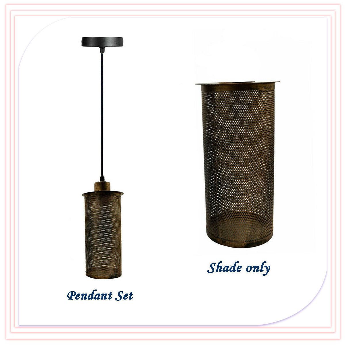 Perforated Cylinder Cage Lamp Shade – Easy Fit with Reducer Ring - photo 6
