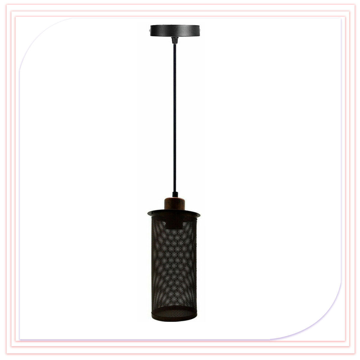 Perforated Cylinder Cage Lamp Shade – Easy Fit with Reducer Ring - photo 10
