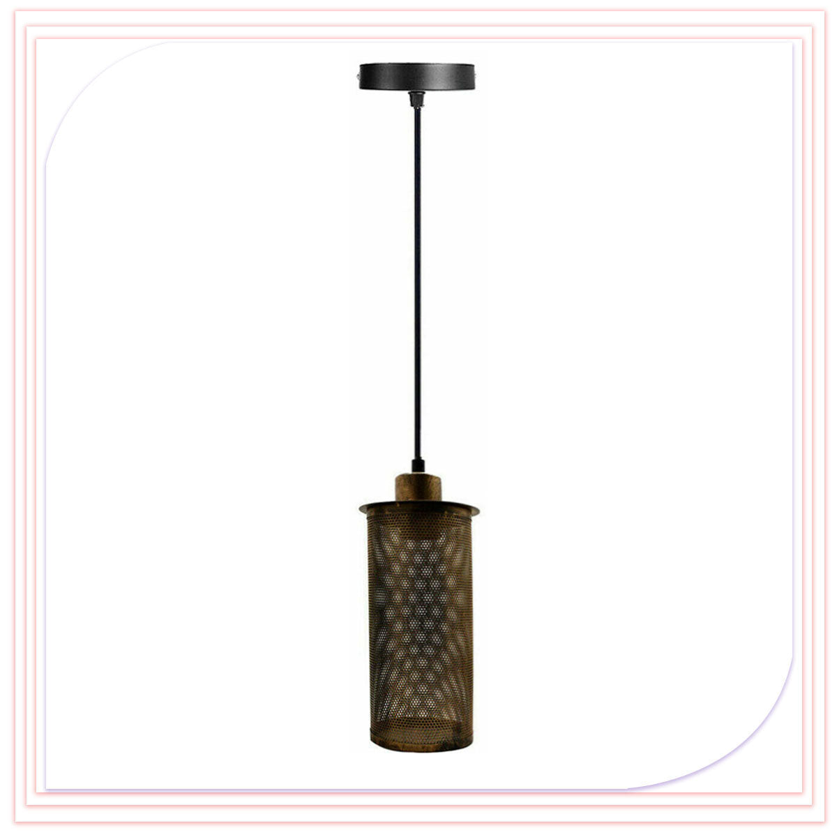 Perforated Cylinder Cage Lamp Shade – Easy Fit with Reducer Ring - photo 12