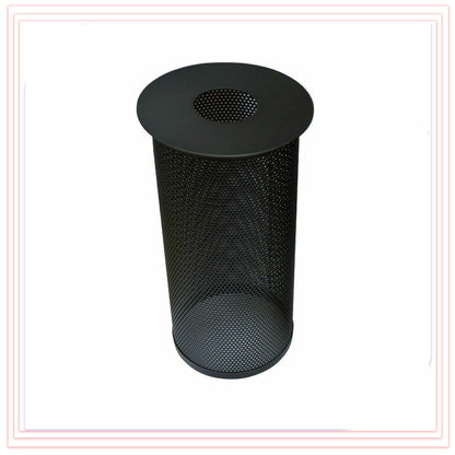 Perforated Cylinder Cage Lamp Shade – Easy Fit with Reducer Ring - Black, with Reducer Ring, Single