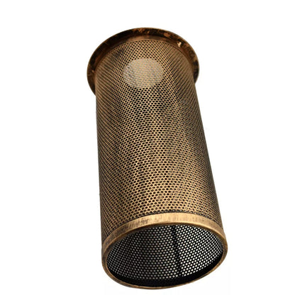 Perforated Cylinder Cage Lamp Shade – Easy Fit with Reducer Ring - Brushed Copper, with Reducer Ring, Single