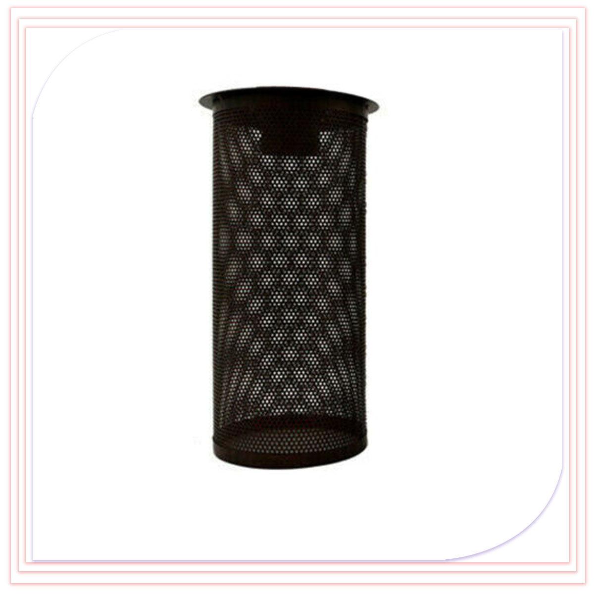 Perforated Cylinder Cage Lamp Shade – Easy Fit with Reducer Ring - Rustic Red, with Reducer Ring, Single