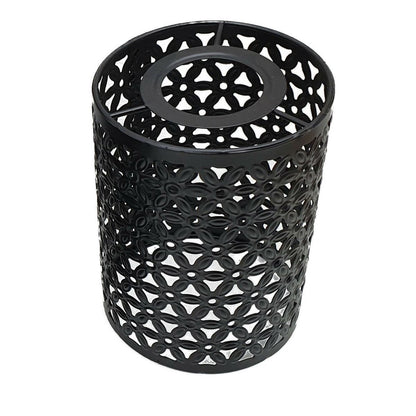 Flower Cut-Out Barrel Lamp Shade – Style 2, Easy Fit, 6 Colours - Black, with Reducer Ring, Single