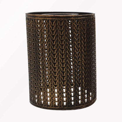 Knit Pattern Drum Lamp Shade – Style 3, Easy Fit, 6 Colours - Brushed Copper, with Reducer Ring, Single