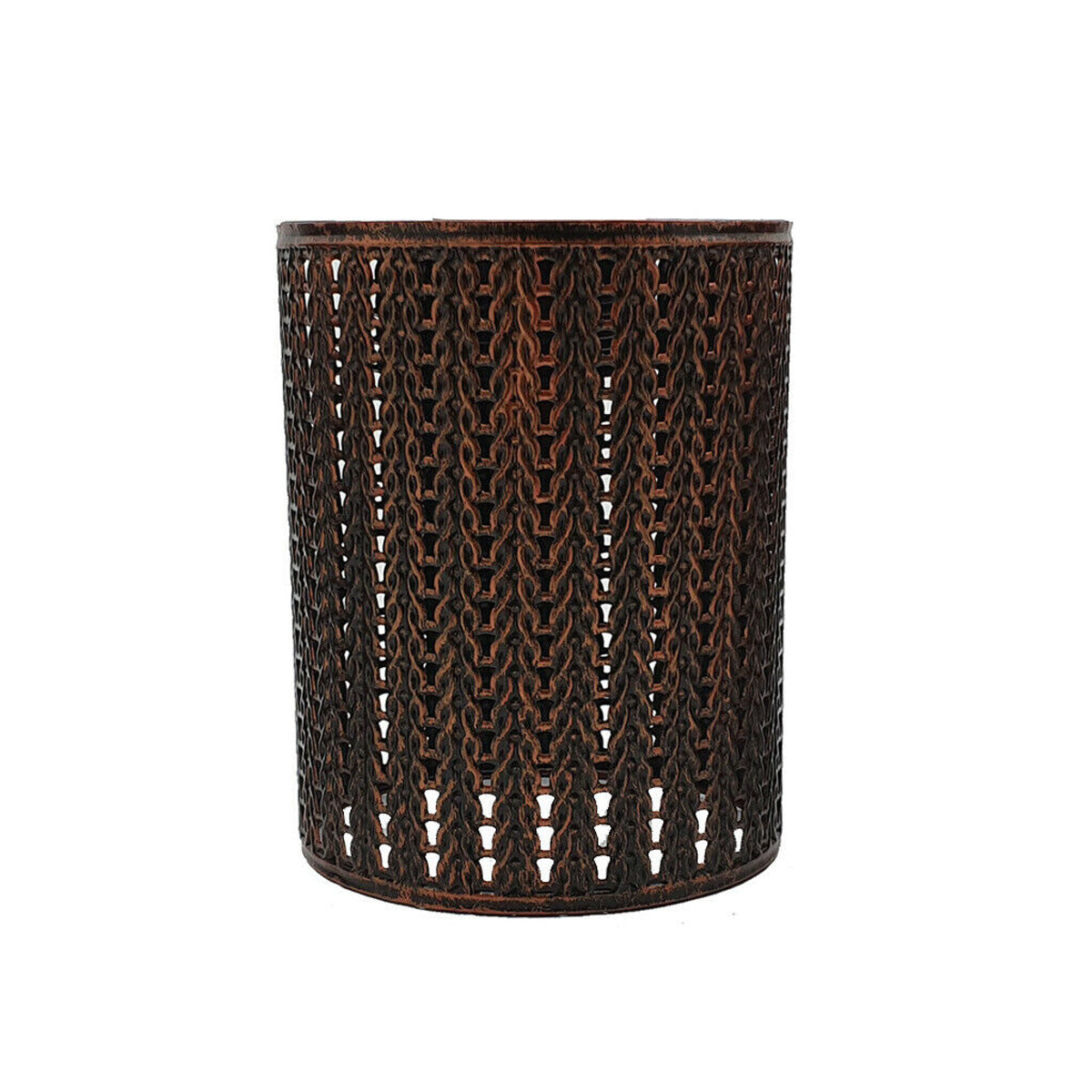 Knit Pattern Drum Lamp Shade – Style 3, Easy Fit, 6 Colours - Rustic Red, with Reducer Ring, Single