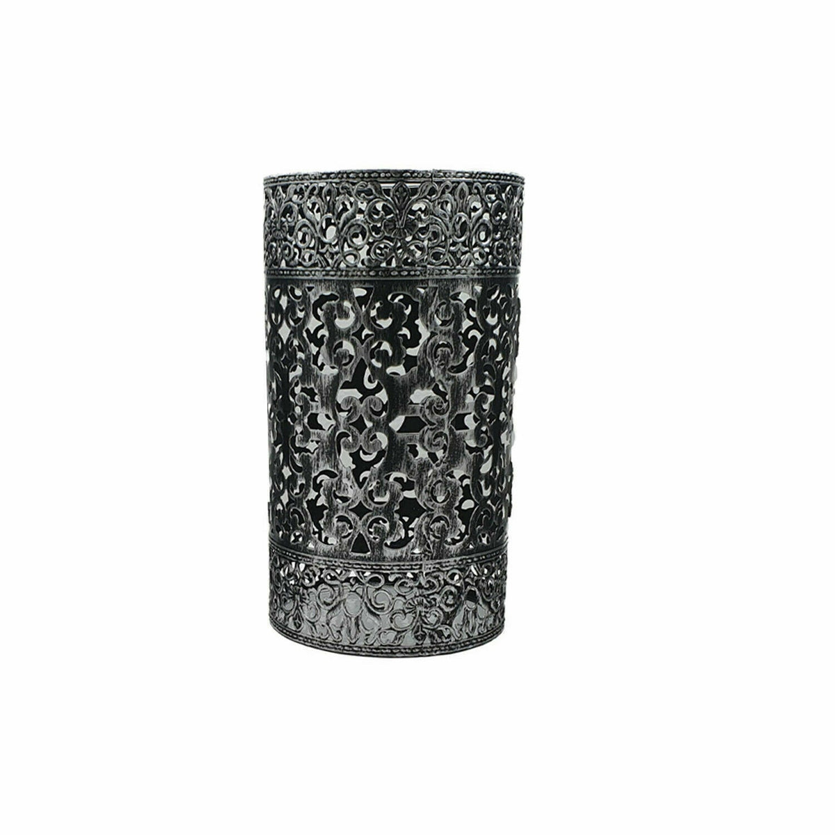 Barrel Cage Style 6 Lamp Shade – Easy Fit with Reducer Ring - Brushed Silver, with Reducer Ring, Single