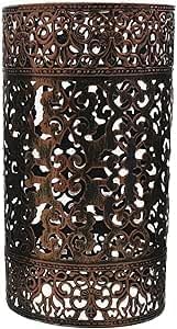 Barrel Cage Style 6 Lamp Shade – Easy Fit with Reducer Ring - Rustic Red, Standard, Single