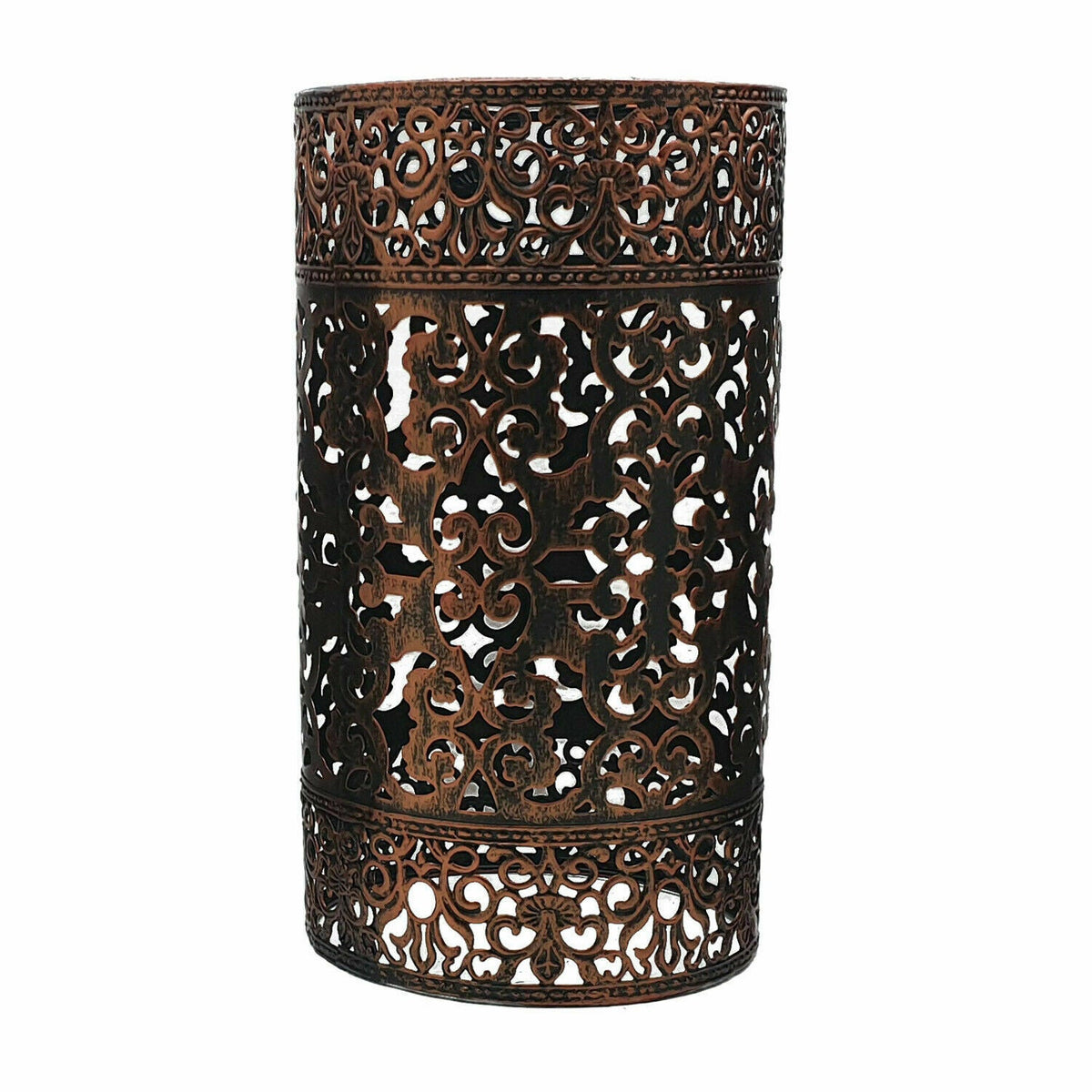 Barrel Cage Style 6 Lamp Shade – Easy Fit with Reducer Ring - Rustic Red, with Reducer Ring, Single